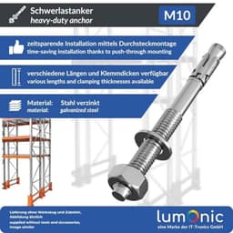5x Zwaarlastanker M10 x 115 voor Metaalanker, Boutanker en Bliksemschichtanker — thumbnail 2