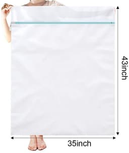 EXCITAT Wasnet - Waszak - Grote fijnmazige waszak met rits - Geschikt voor gordijnen, dekbedden, donsjassen, lakens, jassen - 110x90cm - 2 stuks — thumbnail 5