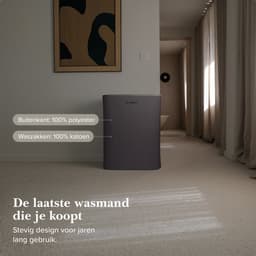 Jubbly® - Wasmand - Wassorteerder - Wasmand met Deksel - Wasmand 2 vakken - Wasmand opvouwbaar - Wasbox - 90 Liter - Grijs - The Splitsmart — thumbnail 2