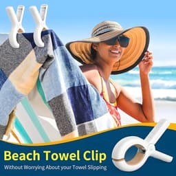 Grote clips - 8 stuks - Handdoekclips voor strandstoelen - Kledingclips - Handdoekclips - Sterke clips - Geschikt voor strandstoelen Dagelijkse was - Dikke kleding - Badhanddoeken - Lakens - Blauw - Khaki — thumbnail 4