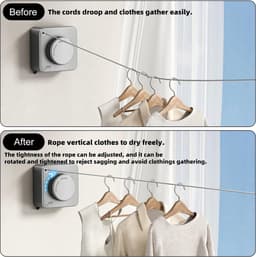 Uitschuifbare Waslijn van 4.8 Meter voor Wandmontage in Badkamer of Balkon — thumbnail 5