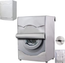 1 Stuk - Wasmachine Hoes - Wasmachine Beschermer - Waterdicht, Zonwerend en Stofdicht - Past op de meeste machines met voorlader - 60 x 60 x 85 CM - Zilver — thumbnail 1
