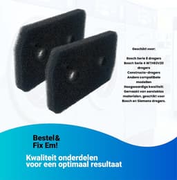 Fixem Geschikt voor Bosch Siemens 12007650 Droger filter van condensor wasdroger droogkast schuimfilter - 230x125x20 mm - 2 Stuks — thumbnail 2