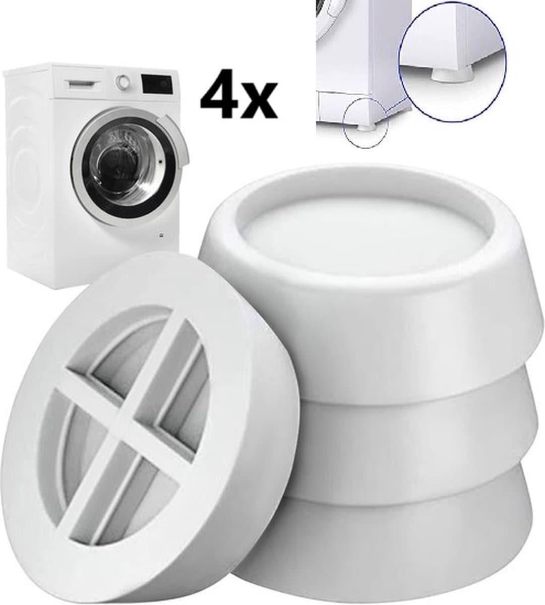 Set van 4 Wasmachine Dempers I Anti-Slip Matjes voor Wasmachines I Trillingsdempers En Geluiddempers I Voor Een Rustigere En Duurzamere Waservaring — afbeelding 1