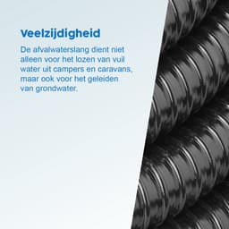 ProPlus Afvalwaterslang - 2,5 m - Afwatering - Temperatuurbestendig - Flexibel en Uittrekbaar - ø 25 mm - Voor het Geleiden van Afvalwater vanuit caravans/campers, vijvers en zwembaden - Afvoerkanaal - Zwart — thumbnail 3
