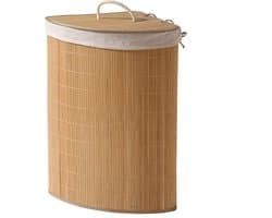 CALICOSY - Bamboe hoek wasmand met deksel 35x35x60cm