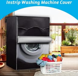 Wasmachine Beschermhoes - Stofdichte Hoes voor Wasmachines en Drogers - Beschermer - Wasmachine Hoes voor Binnen en Buiten - Zwart - 60x65x85cm — thumbnail 4