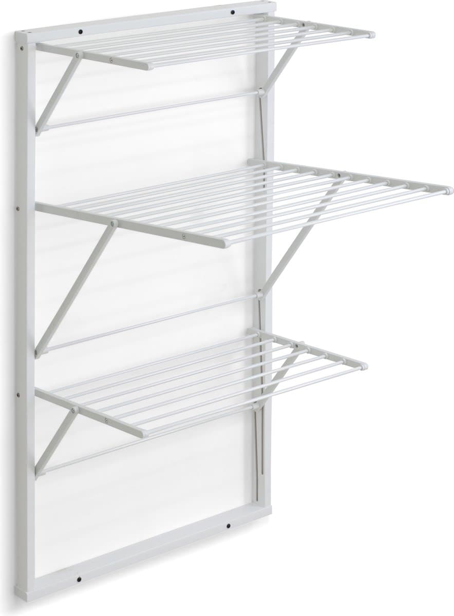 Arredamenti Italia 616 KARIM - Beukenhouten Handdoekrek - Inklapbaar Wanddroogrek - 15m Drooglengte - Kleur: wit - ARIT - Il cuore del legno — afbeelding 1