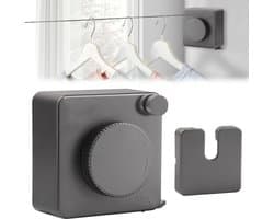 Retractable Clothesline Double Line Invisible Extendable Stainless Steel Adjustable 4.8 m (Grey)