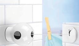 SPANNI automatische uittrekbare waslijn 3m - INCLUSIEF KLEESET - zwart — thumbnail 3