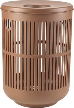 Zone Denmark Ume Wasmand met Deksel - Ronde Wasmand met Hengsel - Wasbox of Opbergmand - Kunststof - 60 liter - Terracotta — thumbnail 1