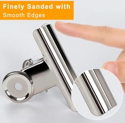 6 stuks bulldog clips grote, 75 mm multifunctionele clip, bulldog scharnierclips, grote metalen binderclips, zilver roestvrij staal, papierklemmen — thumbnail 3