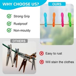 Set van 48 Wasknijpers zonder Afdrukken met Opbergmand - Windbestendig en Anti-slip — thumbnail 3