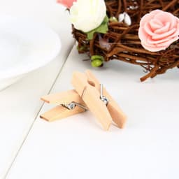 100 Mini wasknijper - wasknijper - fotodisplayclip - multifunctionele wasknijper - opbergclip - 3,5 cm - hout - geel — thumbnail 5