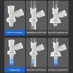 Vloer Afvoerslang Adapter - Wasmachine Afvoerslang Splitter Connector - Lekdicht Sanitair Leidingstuk Vervanging Voor Wasmachine En Wasbak — thumbnail 4