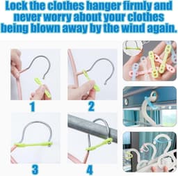 Winddichte Antislip Waslijn 3-Pack - Draagbare 8,0 m Waslijnen voor Binnen en Buiten — thumbnail 3