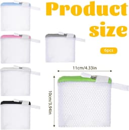 6 waszakken mesh waszak mini wasmachine ondergoed waszak waszak bescherming opvouwbare waszak reizen sandwich mesh waszak beha — thumbnail 2