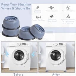 Washer Foot Pads - 4 Piece Anti-Vibration Mat for Washing Machines, Dryers, Refrigerators, and Tables — thumbnail 2