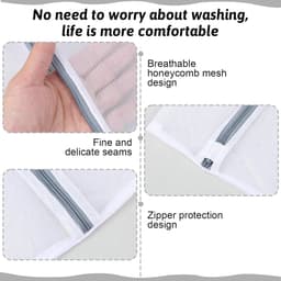 4 stuks klein wasnet voor wasmachine - 30 x 40 cm - waszak met ritssluiting - netwaszak voor beha en sokken — thumbnail 2