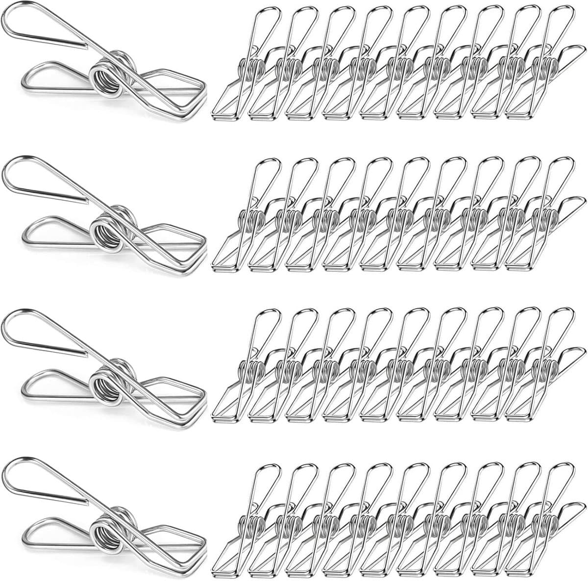 Roestvrijstalen Wasknijpers - 48 Stuks, 6 cm - Multifunctioneel en Robuust — afbeelding 1