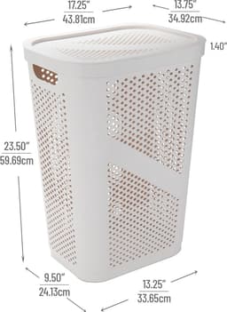 60L Slanke Wasmand met Deksel - Geventileerd en Duurzaam — thumbnail 5