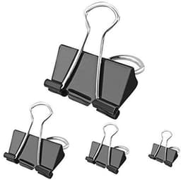 100 stuks opvouwbare metalen clips in 4 maten - Paperclips en bindclips voor kantoor en huis — thumbnail 1