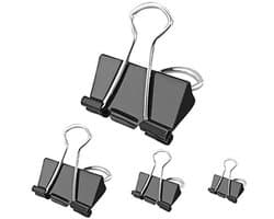 100 stuks opvouwbare metalen clips in 4 maten - Paperclips en bindclips voor kantoor en huis