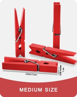 Houten Wasknijpers voor Kunst en Ambachten - Sterke Grip Clips voor Kleding en Foto's - 2,83 inch — thumbnail 4