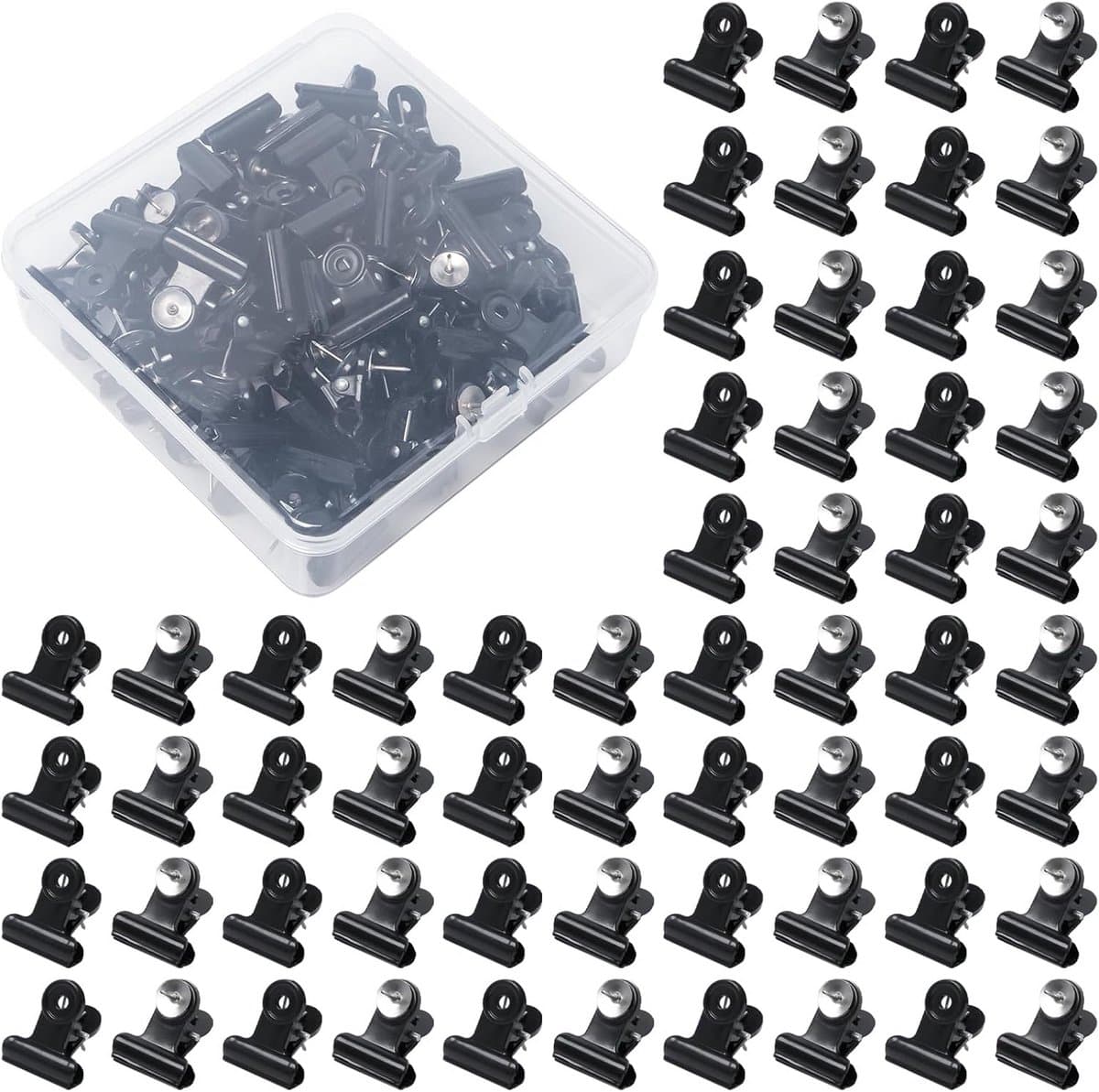 60 Stuks Punaises Met Clip - Prikspelden Voor Prikbord, Fotomuren En Kantoor — afbeelding 1