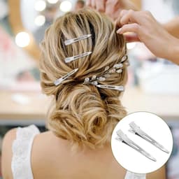 100 Stuks Zilveren Haarspelden Voor Dames, Metalen Alligator Clips 5,5 cm — thumbnail 5