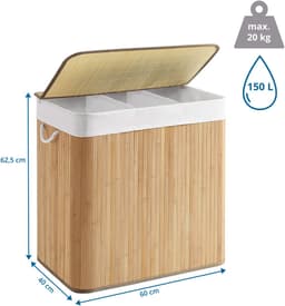 Wasmand / waszak FALSTER XXL B bamboe hjh LIVING — thumbnail 3
