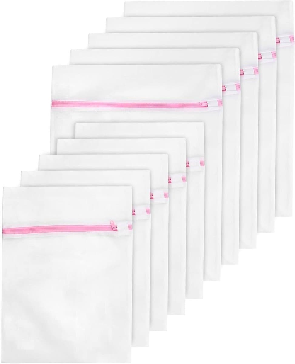 Allecta - Set van 10 waszakken voor de wasmachine - Wasnet met betrouwbare sluiting - Verschillende formaten - Wasgoed beschermen — afbeelding 1