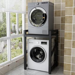 Verstelbaar Metalen Wasmachine Rek met Dubbele Laag - Kast voor Wasmachine, Droger of Vaatwasser — thumbnail 2