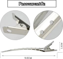 Haarspelden - Verdelingsklemmen - Professionele Styling - Antislip Ontwerp - 24 stuks 9 cm - Zilver — thumbnail 2