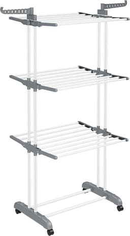 Kleding droogrek - opvouwbaar wasrek - roestvrijstalen standaard - spatiebesparing - 63,5 cm x 128,02 cm x 172,97 cm — thumbnail 2