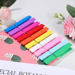 Pack of 100 Coloured Clothespins Christmas Clips Natural Wood Closing Needles Multi Clips for Hanging Clothes Pictures Wooden Clothes Pegs Decorative Clips — thumbnail 5