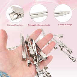 30 Stuks Zilveren Metaal Haarspelden Eendebek Alligator Clips voor Haarstyling — thumbnail 5