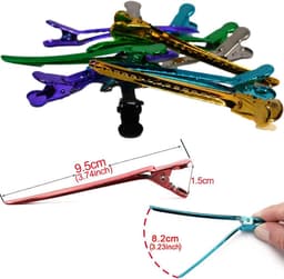 12x Professionele Haar Clips voor Knippen en Stylen - Verdeelclips & Alligator Klemmen in 6 Kleuren — thumbnail 5