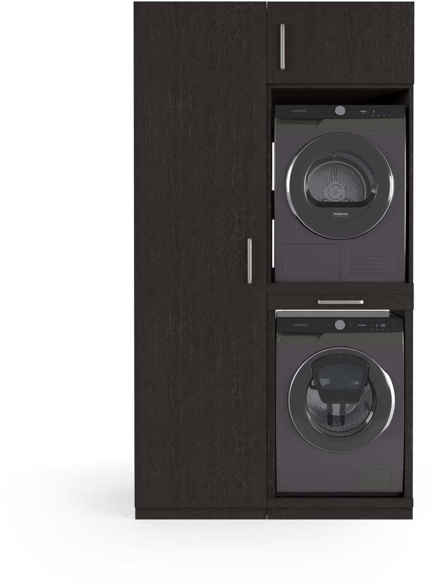 Wasophoogte® Wasmachine Kast Paris - Wasmachine verhoger - Wasmachine ombouw - 700(D)*1265(B)*2350(H) mm - Zwart — afbeelding 1