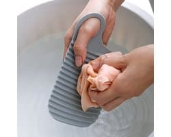 3-delige grijze draagbare opvouwbare wasbordset, antislip ontwerp, verdikte wasbord, geschikt voor de was, keuken, badkamer en buitengebruik, schoonmaakbenodigdheden, schoonmaakgereedschap