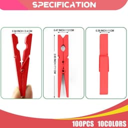 Houten Was Knijpers - Kledinghangers Klemmen - Knutselen Ophangen - Natuurlijk Materiaal - 7.5 Cm - Rood — thumbnail 3