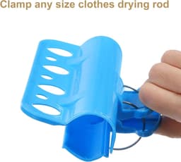 Grote Wasknijpers - Kleding Clips - Dekbed Vastzetten - 7 Gaten Ontwerp - 165 cm Lengte - Blauw — thumbnail 4