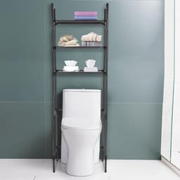 homewell Washing Machine Shelf, Storage Rack Above Toilet with 3 Shelves, Shelf Above the Washing Machine Metal for Toilet and Bathroom, Space-Saving Standing (150 x 50 x 26 cm) — thumbnail 4