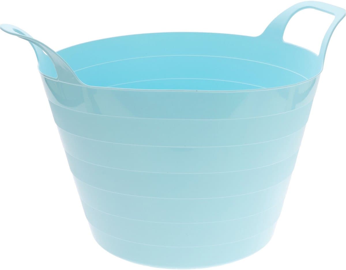 Excellent Houseware Flexibele wasmand - blauw - 30 liter - kunststof - 54 x 37 cm - met handvatten — afbeelding 1