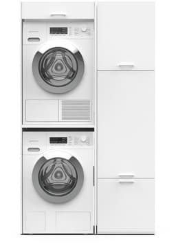 Washcab® Wasmachine Kast - Droger Verhoger - Wasmachine Ombouw - Droger op wasmachine Wit - Stack Set 1 — thumbnail 1