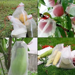 50 Stuks Herbruikbare Fruitbeschermzakjes Nylon Net met Trekkoord voor Planten en Bloemen — thumbnail 2