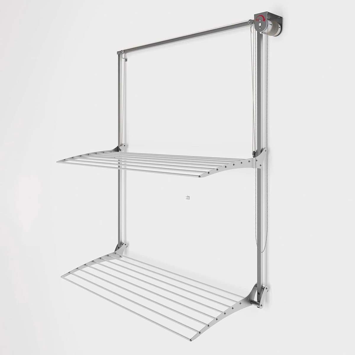 Wand Droogrek - Uitschuifbaar Inklapbaar - Ruimte Besparen - Verticaal Systeem - 150 cm Hoog — afbeelding 1