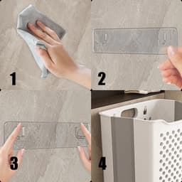 WiseGoods Luxe Opvouwbare Wasmand – Draagbare En Ruimtebesparende Opbergmand Voor Vuile Was & Huishoudelijke Items - Was Mand Wit — thumbnail 3