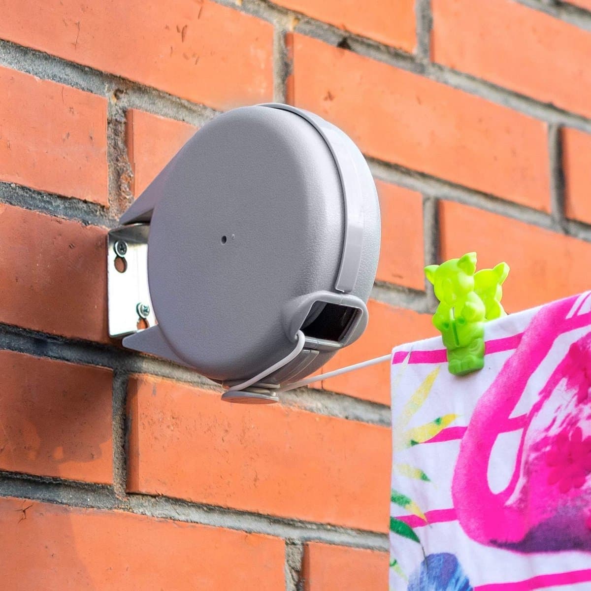 Intrekbare waslijn buiten 12 meter - Roestvrij staal en kunststof, Heavy Duty, Perfect voor buiten drogen — afbeelding 1