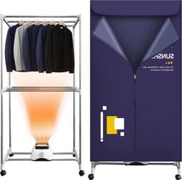 Wasdroger - Verwarmd Wasrek 1500W met Timer 180 minuten - Draagbaar en Ruimtebesparend - Geschikt voor Binnen - Sneldrogend en Efficiënt — thumbnail 1